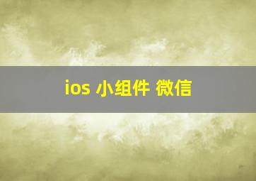 ios 小组件 微信